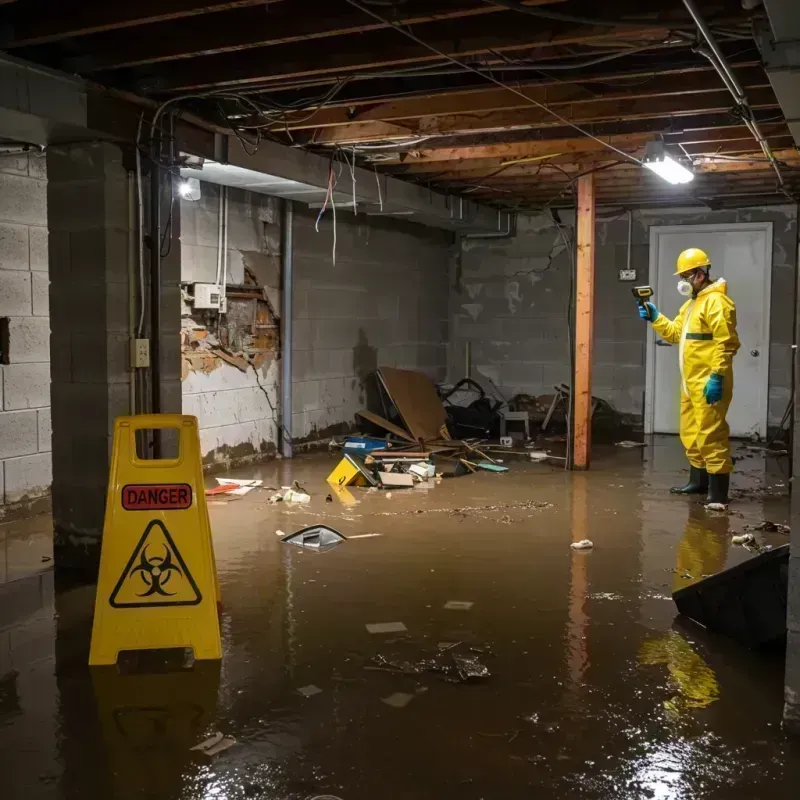 Flooded Basement Electrical Hazard in Belmont Cragin, IL Property